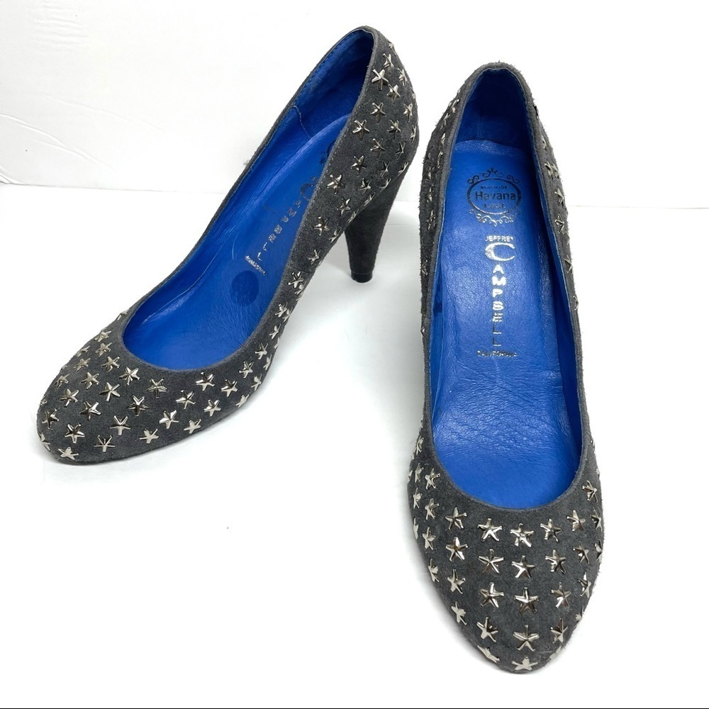 Handmade Havana Jeffery CampBell Bobby Star Studded Suede Heel